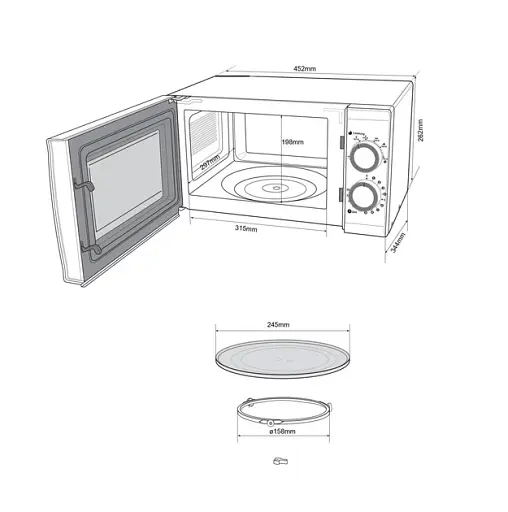 Микроволновая печь Hanseatic SMH207P3H-P Black - фото 2