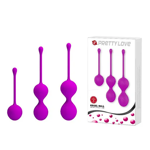 Набор вагинальных шариков Pretty Love Kegel Balls, 3 шт., фиолетовый - фото 7