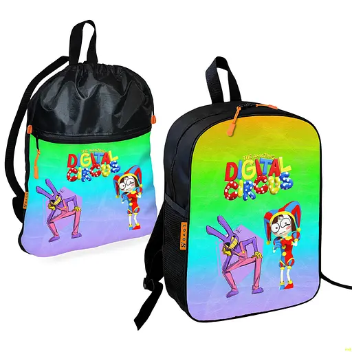 Школьный рюкзак детский Цифровой Цирк + Сумка для обуви спортивной формы рюкзак-мешок мальчику (01882)