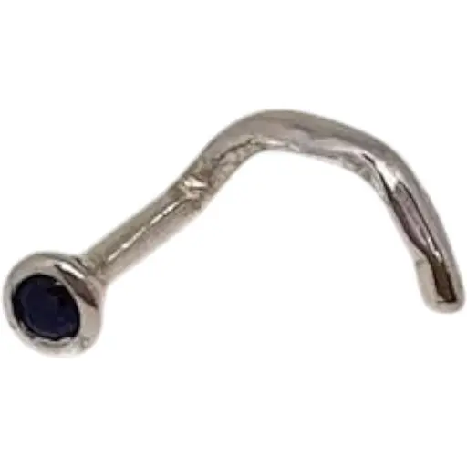 Серебряная серьга-пирсинг в нос Dear. 1024.4С Синий