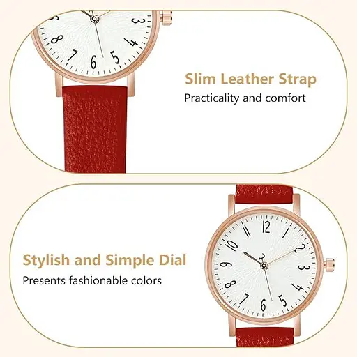 Женские кожаные кварцевые часы OFFCUP, женские часы с кожаным ремешком, аналоговые кварцевые часы - фото 6