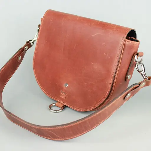 Жіноча шкіряна сумка Ruby L світло-коричнева вінтажна - фото 3