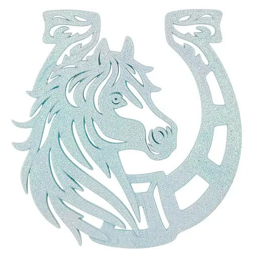 Елочная игрушка MIS LT Лошадь-подкова 11х11х0,5 см голубой - фото 1