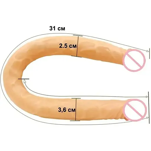 Двосторонній фалоімітатор Double Dong 31 см  - фото 3