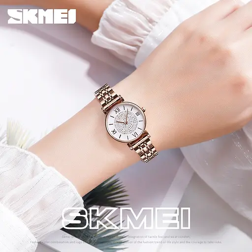 Женские классические часы Skmei 1533 Золотистые - фото 8