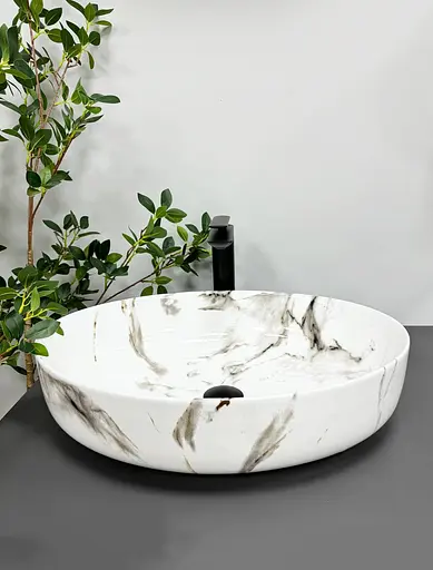 Умивальник VBI Udine carrara shiny gloss накладний VBI-012101, Мармур - фото 2