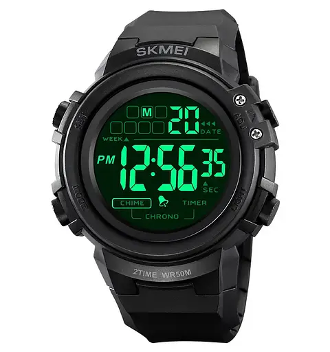 Годинник чоловічий наручний спортивний Skmei 2260 (Чорний з чорним) - фото 3