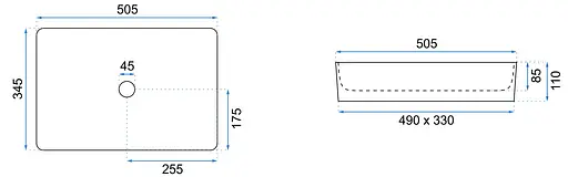 Умивальник Rea Avia black mat накладний чорний матовий REA-U0843, Чорний матовий - фото 6