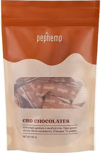 Цукерки шоколадні Pephemp з канабідіолом 10 шт. 80 г - фото 4