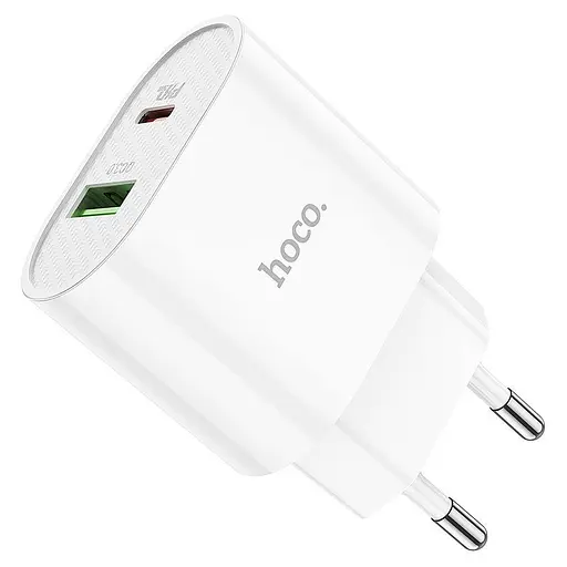 Мережевий зарядний пристрій Hoco C95A Lineal PD20W+QC3.0 + Cable USB-C to Lightning White (757326) [76051] - фото 5