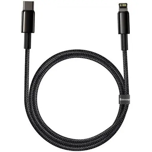 Кабель Baseus Tungsten Gold Fast Charging Data Cable Type-C to iP PD 20W 1 м Черный