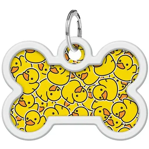 Адресник для собак и кошек Waudog Smart ID металлический с QR паспортом, рисунок "Утки" - фото 2