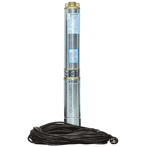 Насос відцентровий свердловинний DONGYIN 0.37кВт H 44(33)м Q 100(60)л/мин Ø102мм (кабель 25м) 777470 - фото 1