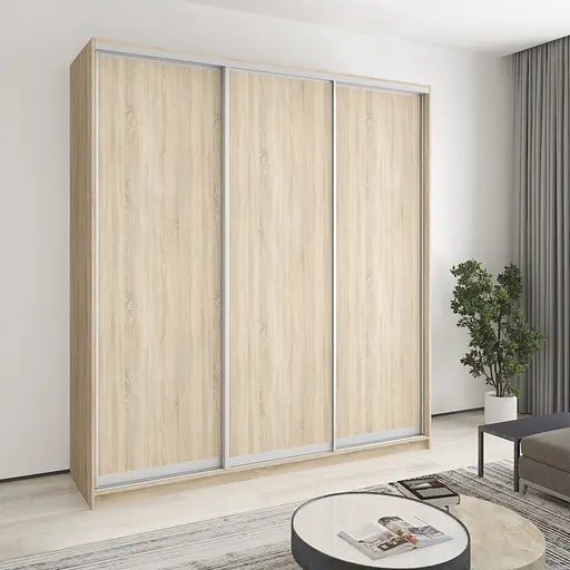 Шкаф-купе трехдверный MebelStar Стандарт AL 3ДСП 220x60x240 см Дуб сонома (MBS-1820)