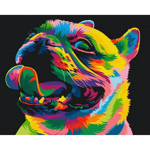 Картина по номерам на підрамнику Brushme Веселкова собака - фото 1