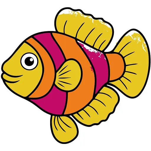 Детская раскраска Art Craft Полосатая рыбка с пальчиковыми красками 25х25 см (15623-AC) - фото 1