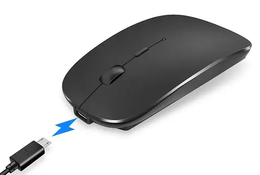 Комп'ютерна бездротова акумуляторна мишка 2.4 ГГц (чорна)  - фото 2