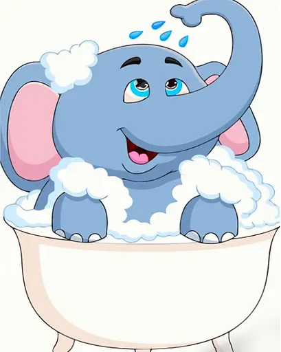 Набор для росписи по номерам Слоник в ванной, Strateg, 30x40 см, SS6727