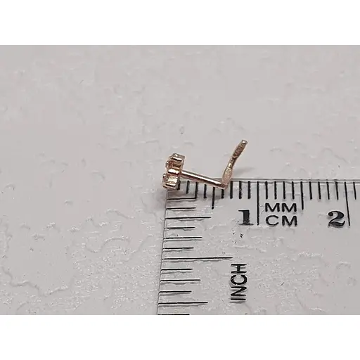 Золотая серьга-пирсинг в нос Dear с фианитами. 1041.13 Розовый (светлый) - фото 4