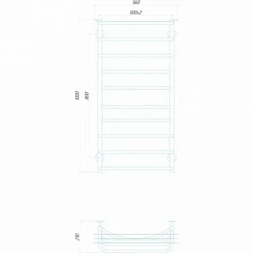 Рушникосушка водяна Deffi Юність П10 500x1000 мм нижнє підключення 30412 - фото 2