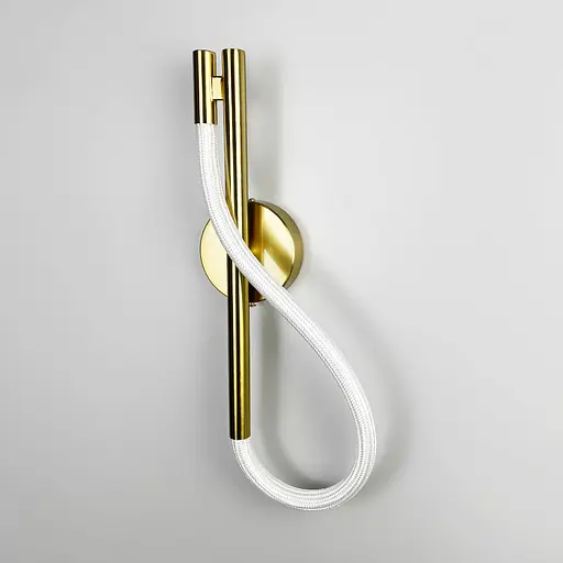 Бра латунне із обплетеним неоном 40 см Арт. W 203/400 AB Line F - фото 5