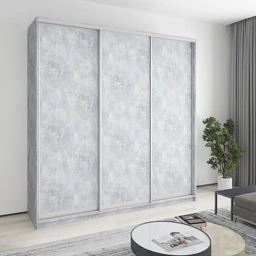 Шкаф-купе трехдверный MebelStar Стандарт AL 3ДСП 230x60x240 см Бетон (MBS-1829)