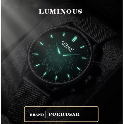 Чоловічий наручний годинник Poedagar Misto (Чорний) - фото 9