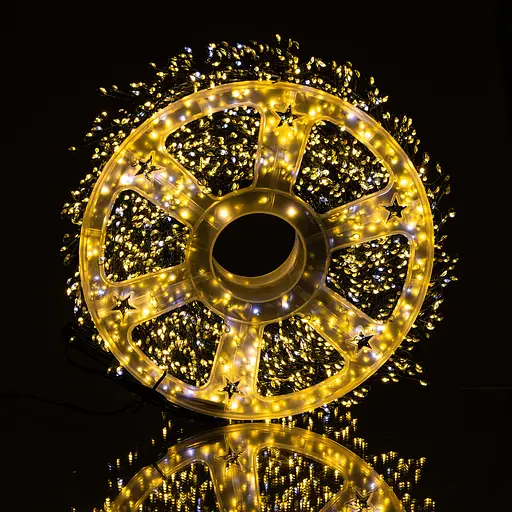 Новорічна гірлянда кімнатна роса 100 м 3000 LED Хвойна лапа зелений провід Жовтий Garlando D3000L100MGY - фото 4