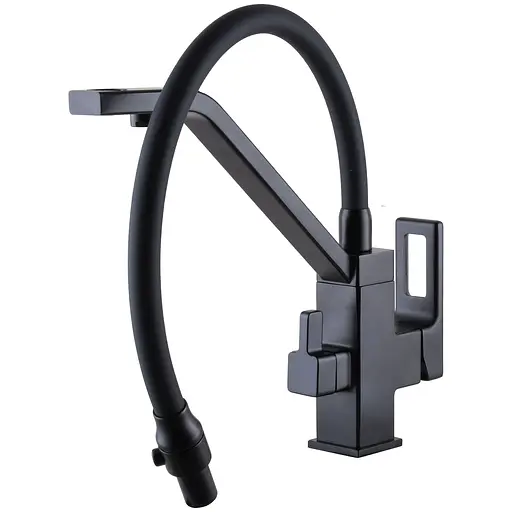 Смеситель для кухни под осмос Globus Lux PIANO GLPN-0900-10-BB черный одноручный с поворотным изливом для фильтрации воды - фото 6