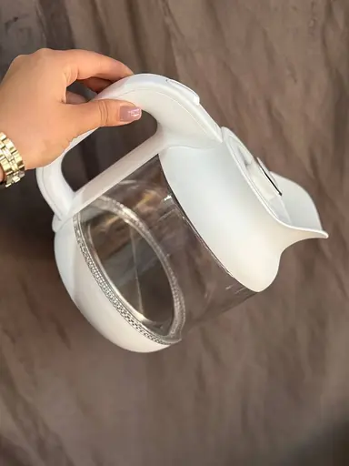 Дисковый стеклянный электрочайник Grunhelm EKG-25010W 1,2л 1630Вт Белый - фото 2