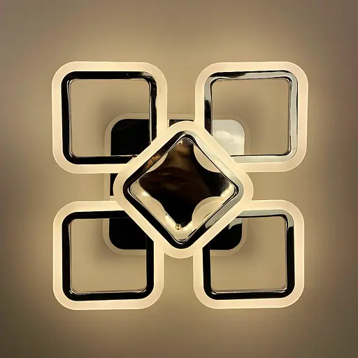 Стельова хромова люстра LED на 4+1 ріжки-квадрати Line.F A 2400/4+1 S CR - фото 5