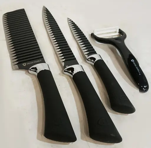 Универсальный набор ножей из нержавеющей стали 4 предмета Swiss Family SF-0239 кухонные ножи - фото 2