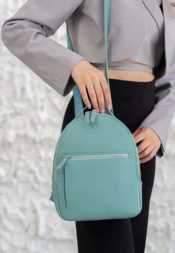 Кожаный рюкзак Groove S тиффани - фото 2