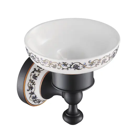 Настенная керамическая мыльница Kraus Apollo черная бронза KEA-16503ORB, Бронза - фото 1