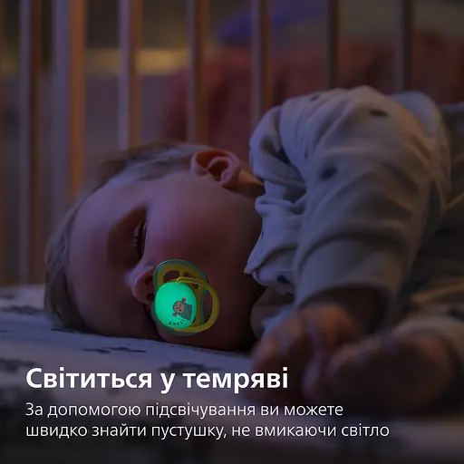 Пустышка Philips Avent Ultra Air ночная 18+ мес. 2 шт. желтая с голубым (SCF376/32) - фото 6