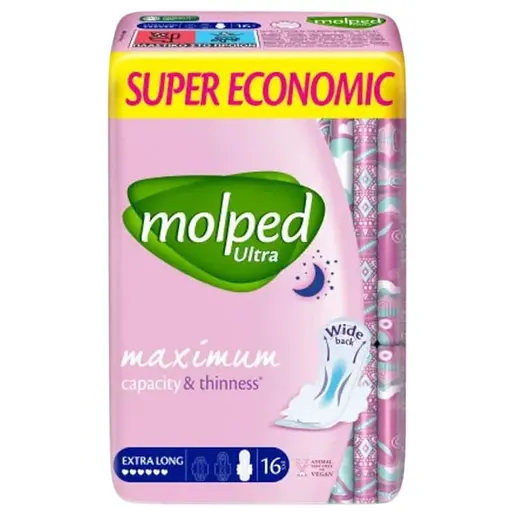 Гигиенические прокладки Molped Ultra night s.eco 6 капель 16 шт.