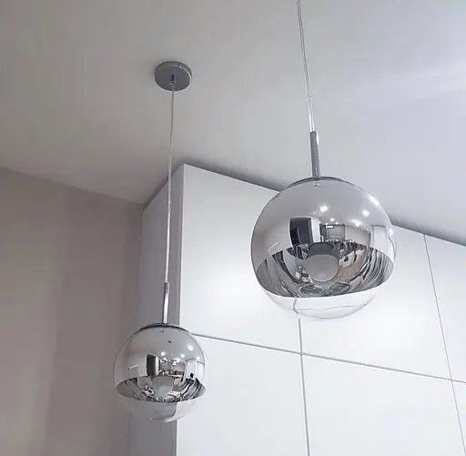 Підвісний світильник з срібним напиленням Ø 30 см | Line F | Арт. AA320-300 SL - фото 1