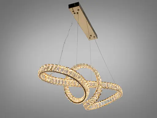 Люстра подвесная LED Diasha золото 85 Вт пульт 15м² - фото 2