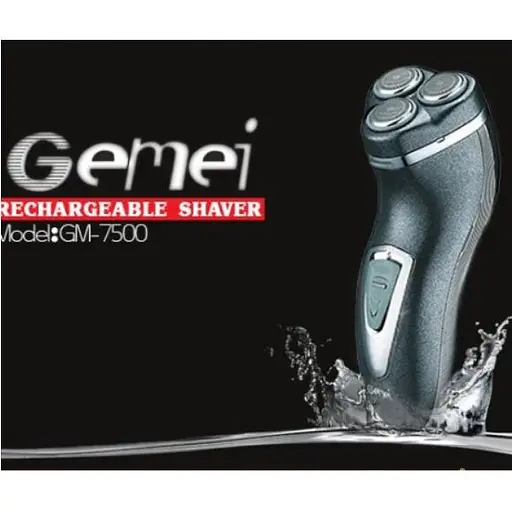 Аккумуляторная мужская электробритва для бороды Gemei GM-7500 роторная бритва - фото 3