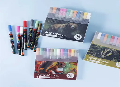 Акрилові маркери C 65268 12шт, в слюді (6900067652683) - фото 3