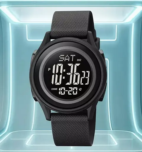 Чоловічий спортивний наручний годинник Skmei 1893 (Чорний з чорним циферблатом) - фото 6