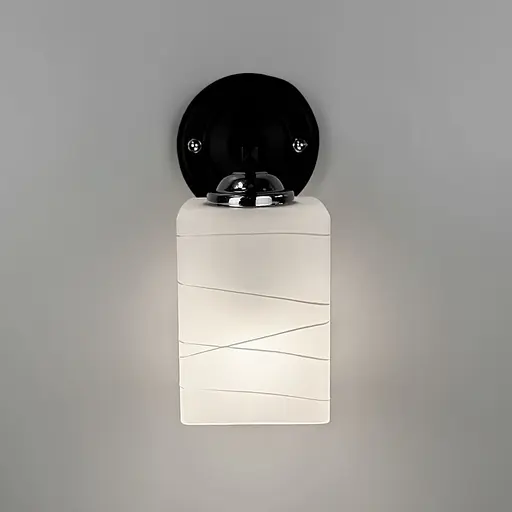 Бра в у чорному корпусі з білим плафоном 23х10х17 см Line F Арт. B6944/1 BK+CH - фото 3