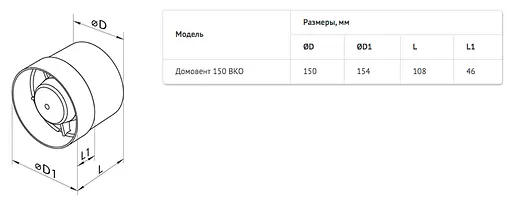 Канальный вентилятор Домовент 150 ВКО - фото 3