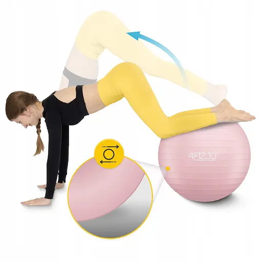 М'яч для фітнесу (фітбол) 4FIZJO 75 см Anti-Burst Pink (P-5907739317407) - фото 6