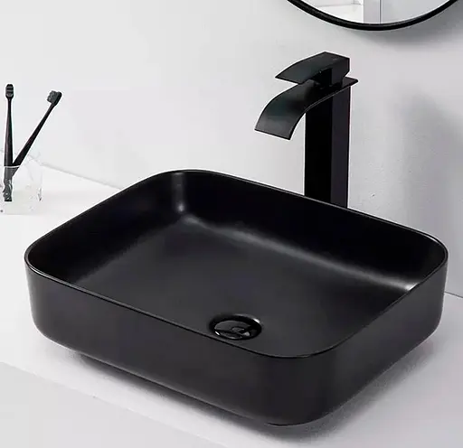 Умивальник Dusel Cubis 500251B, Чорний матовий - фото 4