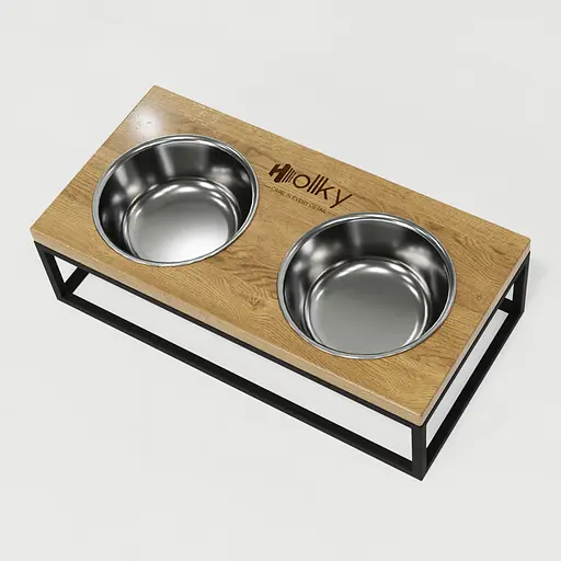 Hollky Base M — миски на підставці для середніх собак та великих котів (2 × 0,95 л) - фото 8