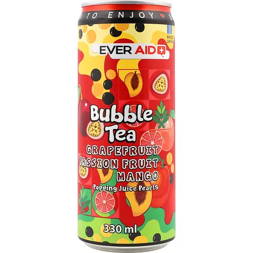 Напій газований Ever Aid Bubble Tea Грейпфрут маракуйя манго 0,33л
