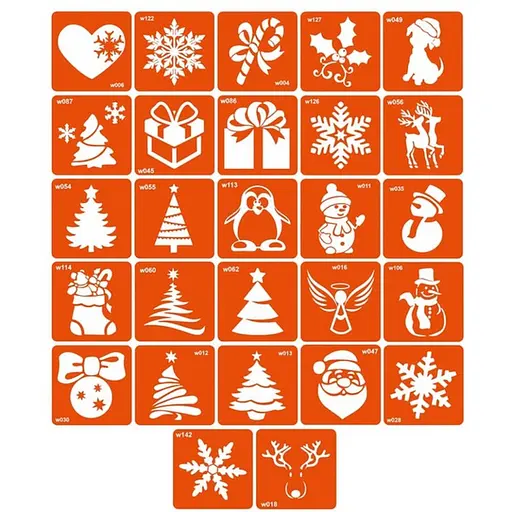 Набір трафаретів для біо-тату W - зима w_simple_5x5_27_1