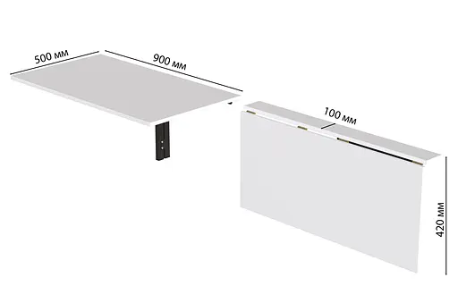 Обідній стіл-трансформер Ніка стіновий Ferrum-decor 420x900x500 Чорний метал ДСП Білий 16 мм (FRD-105164) - фото 4