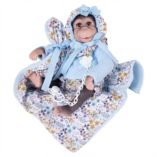 Лялька Munecas De Cuna Мавпочка з ковдрою різнокольорова/блакитна 36 см (B36504)